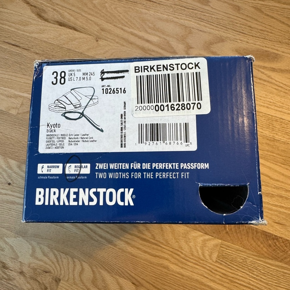 Birkenstock Kyoto Sandals, Black Suede, size 38 - Picture 9 of 11